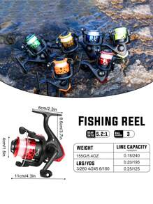 SOUGAYILANG 3BB Foldable Fishing Reel - 5.2:1 Gear Ratio, Interchangeable Handle, Stainless Steel Shaft & Precision Ball Bearings