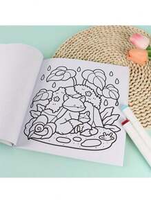 1pc Into Gardens :Easy Coloring Book For Adults And Teens, Coloring Book Super Cute Designs Of Cozy, Hygge Spaces For Relaxation (Cozy Spaces Coloring) .Back To School A Relaxing Gift For Friends, Couples, And Family . Painting Kit [Default Without Pen]