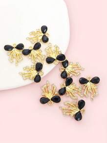 10pcs Gorgeous Rhinestones Inlay Tassel Bow Charms Princess Style Necklace, Bracelet, Earrings & Clothing Decorations DIY Light Luxury And Unique Design Delicate Sparkling Bowknot Pendants - Perfect Gift For Girlfriend & BFF Friends, Suitable For Banquet & Party