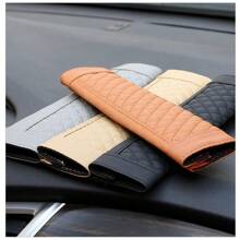 2Pcs Seat Belt Pads Faux Leather Seat Belt Covers More Comfort Driving Cushion Helps Protect Neck And Shoulders Suit For Car, Truck, SUV, Airplane