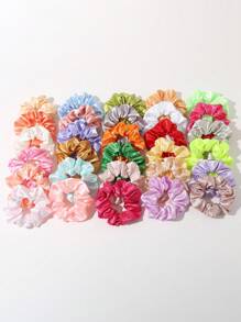 30 pièces Chouchous en satin soyeux pour femmes, élastiques à cheveux, accessoires pour cheveux, cadeau de Thanksgiving/Noël, chouchous décontractés