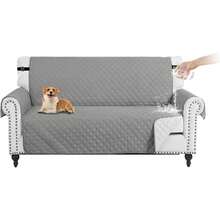 Cubre Sillones, Funda para Sillones Ajustables de Tela Supersuave y Elástica, Repelente al Agua, Resistente a los arañazos de Mascotas, Adecuado para un sofá de 1.2 Metros - Gris Azulado - Ver 11