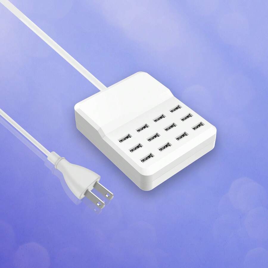 12-Port USB Charger, Family-Sized Desktop USB Rapid Charger Compatible With I Phone 16 15 14 Pro Max XR XS 8 7, IPad, Galaxy, Smart USB Hub For Multiple Devices Suitable For Office, Dorm, And Home Charging Station - US A Type Plug(110-127V) - View 1