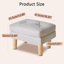 YMYNY Small Footstool Ottoman, Faux Leather Footrest With Sponge Padded Seat, Step Stool, Removable Soft Sofa Stool, Modern Change Shoes Stool 16.34" D * 12.4" W*12.6" H Gray UHBD041G