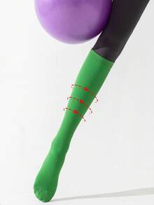 2 Pairs Of Professional Sports Socks Fitness Muscle Compression Socks Women's Pressure Calf Protection Muscle High Socks Professional Fitness Leggings Thin Legs Running Rope Skipping Socks - Multicolor - View 8