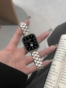 1件中性合金3珠錶帶，兼容 44mm、40mm、45mm、41mm、38mm、46mm、42mm，純色金屬質感，時尚百搭，適用於 Series 11、10、9、8、SE、7、6、5、4、3、Ultra 2、49mm 及其他型號，女性返校禮物 - 星光色 - 查看 8