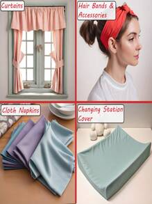 1pc Solid Color Plain Twill Polyester Fabric, For DIY Sewing, Quilting, Crafts, Clothing, Bedding, Tablecloth