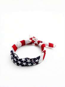 1 Stück Herren Lässig Bandana mit Amerikanischer Flagge Muster im Y2K Stil, geeignet für den Unabhängigkeitstag, Feiertage, tägliche Partys & Outfits