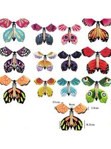 Fliegender Schmetterling Zauberkunststück - Schmetterling fliegende Bühnendeko, Spielutensilien, kann als Windspiel oder Lesezeichen verwendet werden, interaktives Unterhaltungsspiel, zufällige Farbe & Stil