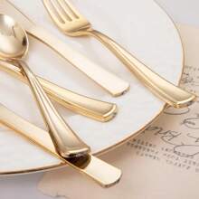 150-teiliges Besteckset - 50 Gabeln, 50 Messer, 50 Löffel - Essbesteck, Geschirr-Set, geeignet für Essen, Partys, Abendessen, Hochzeiten, Schulbedarf