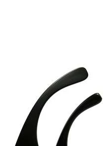 1 Pair Women's New Asymmetrical Large Frame Black European And American Fashion Decorative Fashion Glasses - Black - View 7