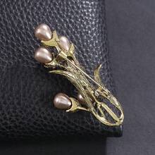 1pc Vintage Elegant Lady's Fashion Brooch, Bouquet Shawl Clip Pin, Clothing Decorative Accessory Suitable For Daily, Party Wear, Gift School Office Accessories Shirts Jacket Jewelry Christmas Halloween Clothes Pin Funny Cute Teacher Gifts Costume Accessories Bag Charms - Ancient Gold - View 7