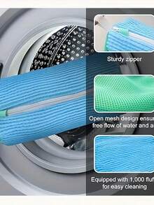 1pc/2pcs Mesh Laundry Shoe Wash Bag - Blue Protective Pouch For Washing Machine, Delicate Sneaker Organizer Bag For All Shoe Types And Sizes, Perfect Storage Solution - Multicolor - View 5