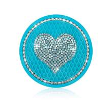 1pc Rhinestone Heart Decor Car Coaster,Packs Bling Car Cup Holder Coaster,