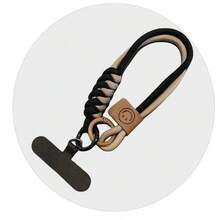 1 件英伦风格撞色编织手机挂绳，短款手持式 INS 手机壳腕带吊饰包包吊坠，男女通用，兼容 、Android 等。送给母亲、家人、朋友、生日、节日的礼物手机吊饰、手机链 - 黑色 - 查看 8