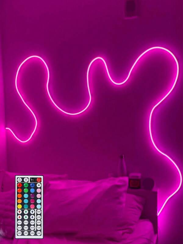 1 pièce Bande lumineuse flexible LED néon RGB avec télécommande - Néon à changement de couleur pour chambres à coucher, canapés, configurations de jeu et décoration de home cinéma, parfait pour les décorations de vacances