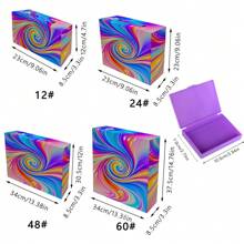 Set de 12/24/48/60 piezas de bandejas y cajas de almacenamiento para pintura de diamantes, juego de herramientas y accesorios para pintura de diamantes, cajas de almacenamiento para cuentas de manualidades DIY, mejor conjunto de regalos para amantes del arte de la pintura de diamantes