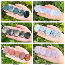 1pc Duim Zorgen Steen Voor Angst Chakra Stenen Chakra's Kristallen Roze Kristal Amethist Tijgeroog Groene Aventurijn Kwarts Obsidiaan Angst Steen Voor Stress Meditatie