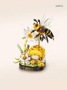 Klocki LOZ Mini Bricks Biedronka, Pszczoła, Wieczny Kwiat, Uroczy model owada, Dekoracja biurka dla dorosłych, Prezent na święta/Boże Narodzenie