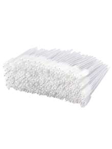 200 PIÈCES 100 PIÈCES 50 PIÈCES Baguettes de mascara jetables, brosses Spoolies en cristal pour extensions de cils, brosses pour les cils et les sourcils Spoolies, applicateur de baguette pour cils, kits de maquillage (blanc)