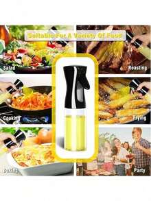1个橄榄油喷雾瓶，适用于盛放各种液体，非常适合户外烧烤、烤架、低脂食物、厨房、烧烤、空气炸锅和露营，适合女孩，轻巧的家用烤架、喷雾器、分配器、可再填充喷雾瓶。厨房小工具、厨房配件、厨房、家居装饰 - 非常适合烹饪、烘焙、烧烤和沙拉 | 适合家庭、餐厅和户外露营的理想厨房小工具（颜色和款式随机）
