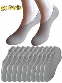 8/15/20/30 Pares de calcetines invisibles de tobillo de unicolor para hombre, transpirables, de secado rápido, anti-olor, suaves, con tela que absorbe la humedad, apropiados para hombres, mujeres, parejas, uso diario, deportes, exterior, primavera, verano, otoño