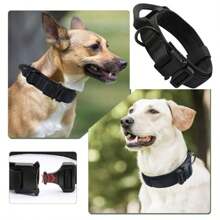 [Collier anti-éclatement pour chien tactique militaire] Collier pour animaux de compagnie + Collier tactique + Bandoulière de dressage extérieure ajustable anti-éclatement, sans frottement, sans blessure, tissu renforcé, convient aux grands chiens + Design ajustable + Bords arrondis pour prévenir les blessures en cas d'éclatement soudain (pour le dressage des chiens de taille moyenne/grande)