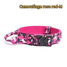[Collier anti-éclatement pour chien tactique militaire] Collier pour animaux de compagnie + Collier tactique + Bandoulière de dressage extérieure ajustable anti-éclatement, sans frottement, sans blessure, tissu renforcé, convient aux grands chiens + Design ajustable + Bords arrondis pour prévenir les blessures en cas d'éclatement soudain (pour le dressage des chiens de taille moyenne/grande)