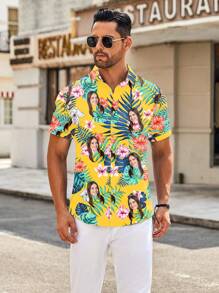 Custom Summer Hawaiian Shirts, Personalized With Stylized Portraits Of Men, Women, Children, Pets, Cartoons, Holiday Themes - Fun And Interesting Shirts Ornamental,Dawg Stylish,Fashion,Hipster,Contracted,Easy Costume,Modest Fashion,Minimal Chic,Casual Custom,Unique,Personalized Ideal Gifts For Him Family,Boyfriend,Friends,Children