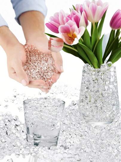 1 袋/5000 个水凝胶果冻球花瓶填充物 - 用于制作漂浮蜡烛、婚礼派对、家居装饰、植物和工艺品（吸水时膨胀）礼物生日毕业