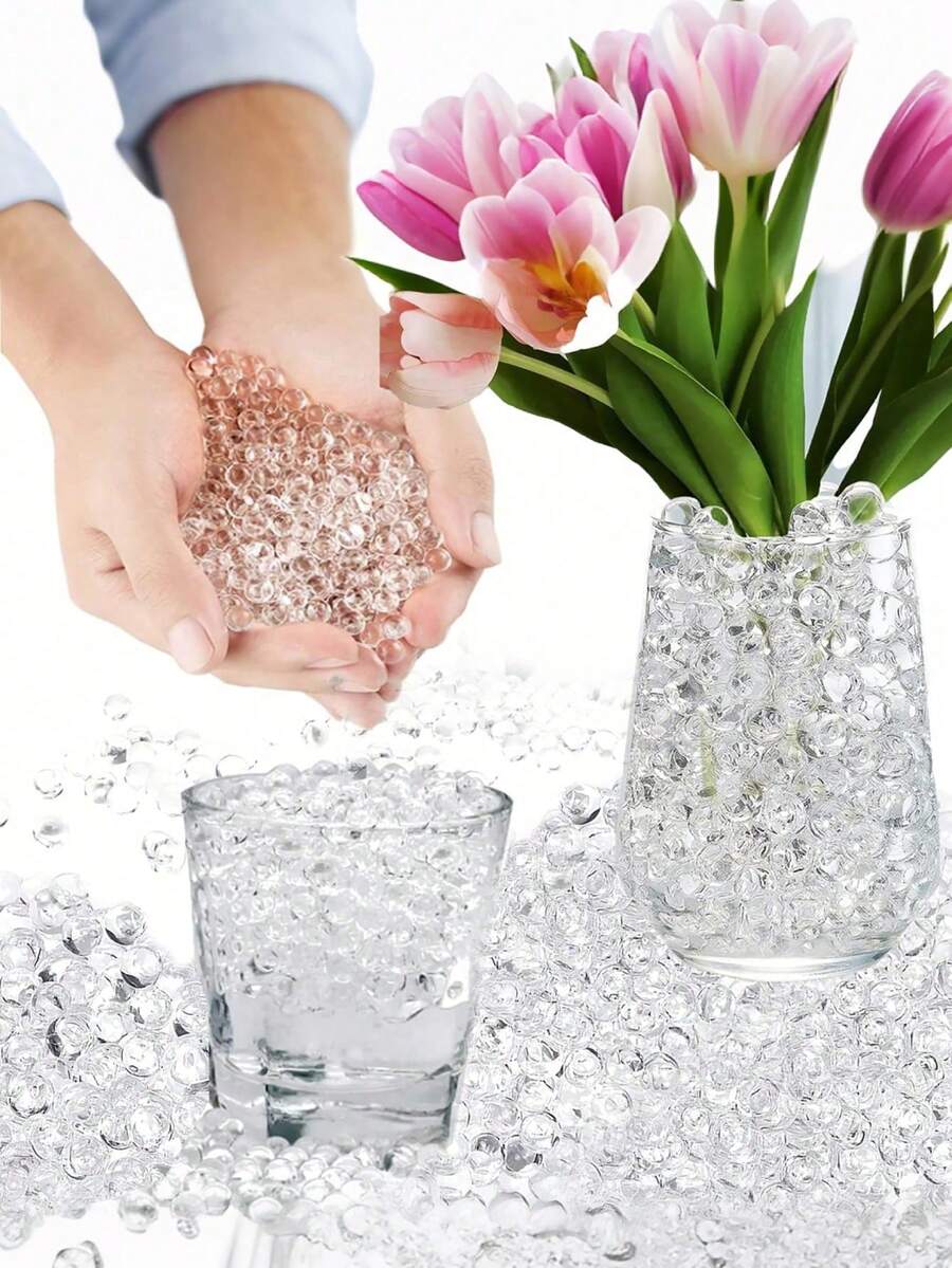1 Bag/5000pcs Water Gel Beads Vase Filler - Suitable For Floating Candles, Wedding Party, Home Decor, Plants And Crafts (Water-Absorbing Expansion) Birthday Graduation Gift - Transparent - View 1