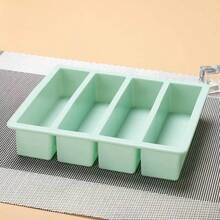 1pc Silicone Covered Freezer Tray - Durable Kitchen Storage Container For Soups, Broths And Sauces - Stackable Green Food Prep Box - Essential Kitchen Accessory
