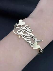 [Anpassad] 1 st anpassat namnarmband kubansk kedja, anpassat namnhalsband för par, unikt armband, personligt namnarmband present