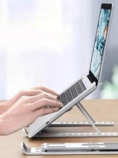 Soporte para portátil plegable y ajustable en altura - Escritorio portátil liviano y ergonómico con soporte estable, apto para uso en el hogar, oficina, viajes, interior y exterior, artículos escolares, regreso a clases