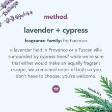 Detergente líquido para ropa Method, aroma a jengibre y mango, 66 cargas por botella, fórmula hipoalergénica y a base de plantas para eliminar manchas, 53.5 onzas fluidas (paquete de 1) - Lavanda + Ciprés - Ver 3