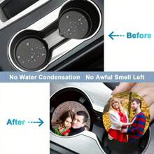 Porta-copos personalizados para carro - antiderrapantes, adequados para porta-copos de carro, decoração para casa e cozinha, ideais para presente romântico de Dia dos Namorados, acessórios divertidos para carro