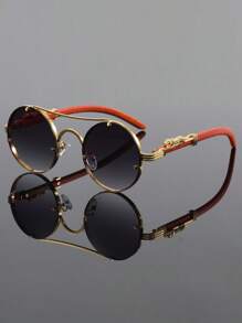 Gafas de moda vintage con estilo punk para hombres, gafas personalizadas de hipster con montura redonda y elementos de animales