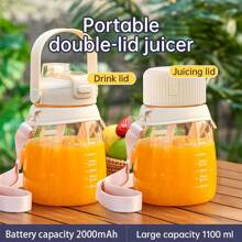 Vaso exprimidor portátil de 10 hojas con gran capacidad, exprimidor eléctrico multifunción para frutas y verduras