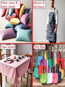 1pc Solid Color Plain Twill Polyester Fabric, For DIY Sewing, Quilting, Crafts, Clothing, Bedding, Tablecloth