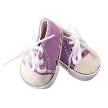 1 paire de chaussures de poupée, baskets en canevas pour poupée, chaussures de sport de couleur unie à la mode, convient aux poupées bébé reborn de 18 pouces, filles de 3 ans et plus, étudiants, accessoires de jouets pour enfants, cadeau d'anniversaire, fête de vacances