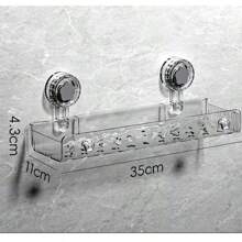 Strong Suction Cup Storage Rack, No Drill Movable Installation Bathroom Kitchen Organizer Rack, Non-Slip & Wall-Safe