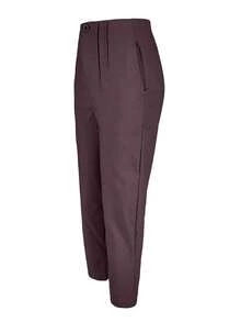 Women's Solid Color Slim Fit Casual Work Pants - Purple - View 3
