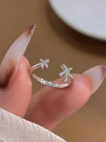 قطعة واحدة خاتم إبهام مميز للسيدات مصنوع من الفضة الإسترليني عيار 925، لإطلالة بحرية مع حلقة مفتوحة للقدم، هدية مجوهرات فاخرة للفتيات، طراز قديم للمناسبات والعطلات