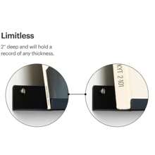 Vinyl Record Display Rack - Floating Metal Shelf - Wall Mounted To Showcase Your Favorite Records - Also Serves As Photo Or Book Shelf - Fits All Vinyl Records (Black)