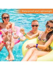 100/500pcs Paper Wristbands, Waterproof Neon Wristbands, Adjustable Wristbands, Concert, Party, Amusement Park, Festival, Christmas And Halloween Ticket Wristbands - Multicolor - View 7