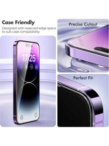 2 paquets compatibles avec 14 Pro Max, 14, 14 Pro, 14 Plus, 16 Pro Max, 16, 16 Pro, 16 Plus, 15 Pro Max, 15 Pro, 15, 15 Plus, 13 Pro Max, 13, 12, 11. Protecteur d'écran en verre trempé à double couche antichoc [compatible avec le protecteur d'écran ] [dureté 9H] [clarté HD 99,99 %] [compatible avec la coque de téléphone]. Compatible avec le film protecteur pour 15, accessoires de téléphone portable, cadeau anti-chute pour l'anniversaire, la famille et les amis