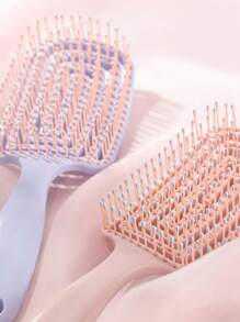 Set de 2/1 pieza Cepillo de pelo Salvavidas para cabello rizado, Peine de masaje para cabello largo de diseño hueco para uso doméstico, Cepillo de pelo, Peine, Herramientas para el cabello, Productos y accesorios esenciales para el cabello para salón, peluquería y viaje