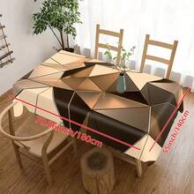 1 件几何图案桌布，抽象几何印花设计桌布，适合派对、餐厅餐桌装饰、家居装饰和户外装饰 - 黑色 - 查看 13