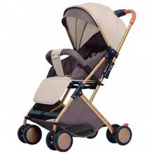 Multifunctional 4-Wheeled Stroller Stroller Outdoor Foldable 0-6 Years Old Can Sit Can Lie Can Push And Pull (With Cotton Cushion, Mosquito Net, Awning)