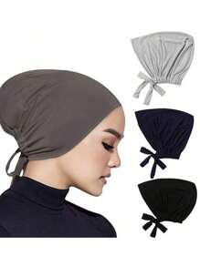 1 Stück Damen Einfarbige weiche Turban Mütze, bequem und atmungsaktiv, geeignet für den täglichen Gebrauch